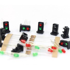 Evemodel 10 Sets Target Faces with LEDs Railway Dwarf Signal HO OO Scale 2 Aspects JTD19