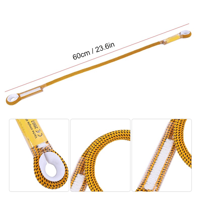 60/120/150cm Outdoor Survival Climbing Safety Rope with Ring Bearing(Yellow 60cm)