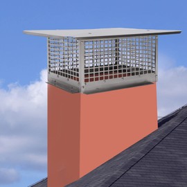 BJTDLLX Chimney Cap, 17" x 29" Fireplace Chimney Cover 304 Stainless Steel Chimney CapFlue Caps with with Bolts and Fixing Strips, Fireplace Chimney Cover Adjustable for Outdoor Masonry Chimney
