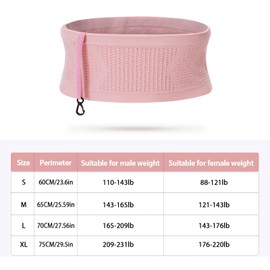Viilich Belt Bag, Multifunctional, Breathable, Universal Concealed Knitted Waist Bag, Running Waist Bag with Large Capacity, Suitable for Running, Cycling, Jogging, pink