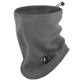 ActionHeat 5V Battery Heated Fleece Gaiter – Sports Face Mask with 3 Warmth Settings – 3000 mAh Rechargeable Battery Light Grey