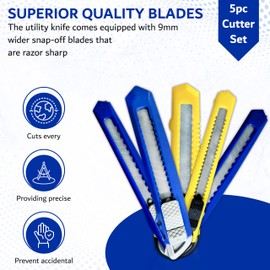 5-Piece Cutter Set – Premium UtiLiTee Cutting Tool Kit for Arts, Crafts, DIY Projects, Office, and Home Use