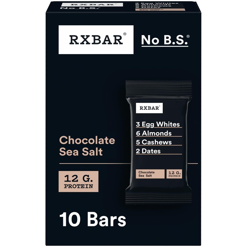 RXBAR Protein Bars, Protein Snack, Snack Bars, Chocolate Sea Salt,