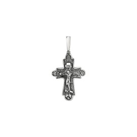 TREE OF LIFE REV. 22:14 Sterling Silver Crucifix Pendant For Men & Women - Rounded Crucifix, 1.0” Antique Silver Crucifix Charm for Necklaces & Bracelets, Catholic Crucifix Pendant