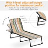 Folding Chaise Lounge, Patio Sun Lounger with Adjustable Backrest, Breathable