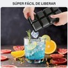 2Pcs ，Moldes De Silicona Para Cubitos De Hielo，8 Cavidade Moldes