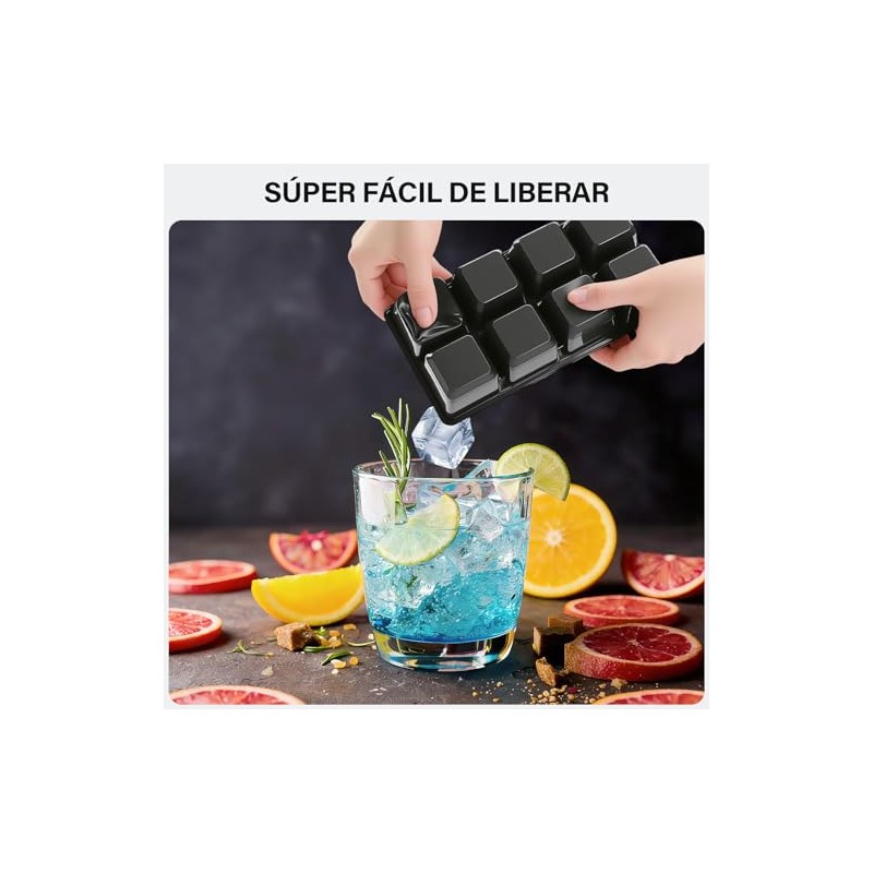 2Pcs ，Moldes De Silicona Para Cubitos De Hielo，8 Cavidade Moldes