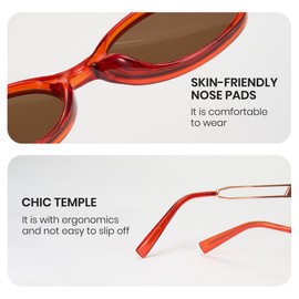 Cyxus Sunglasses for Women Men Trendy Sunglasses UV Protection for Outdoor 1246 (Red)