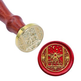 SWANGSA Starry Bee Wax Seal Stamp, Vintage Brass Head Sealing Stamp, Great for Embellishment of Party Invitations, Wine Packages, Gift Idea