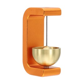 PATIKIL Magnetic Shopkeepers Bell for Door Opening, Woodybeing Door Chime for Business Office Ornaments Hanging Decoration Entrance Fridge Sticker Orange (C-Shape)
