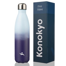Konokyo Insulated Water Bottles,25 oz Double Wall Stainless Steel Vacumm Metal Flask for Sports Travel,Ocean Dream