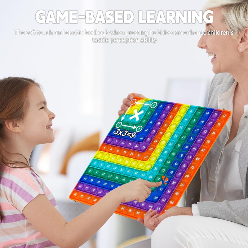 Times Tables & Addition Pop It Maths Toy - Double-Sided