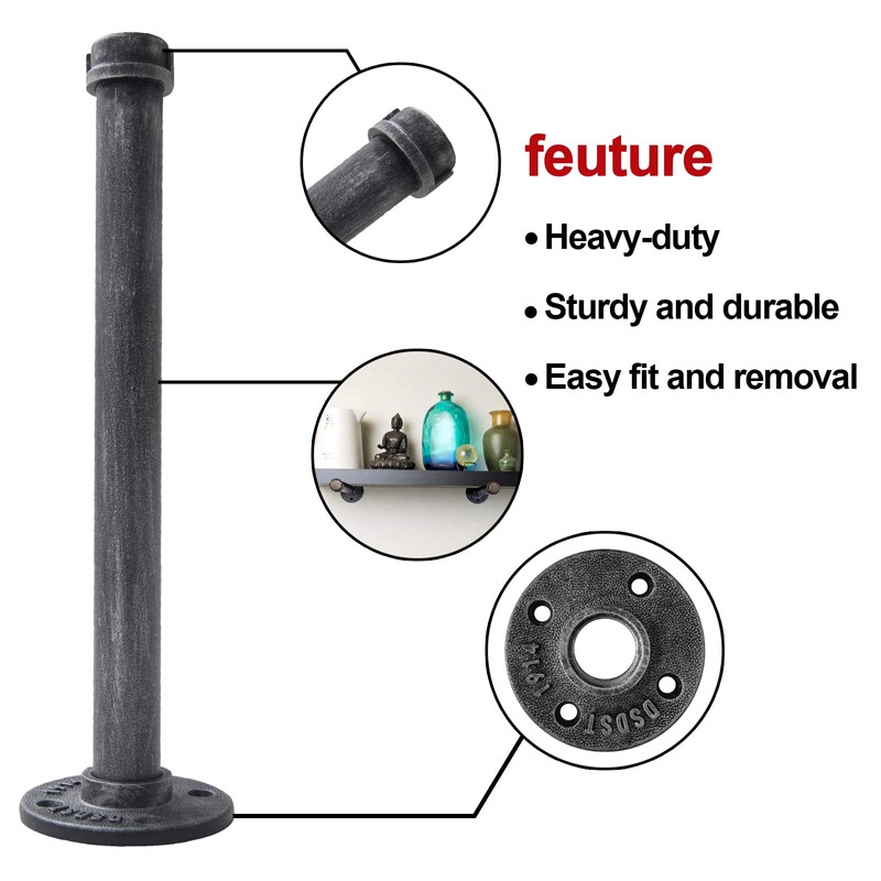 HOEMLIM Shelf Bracket, 4 Pack Floating Shelf Bracket Rustic Wall