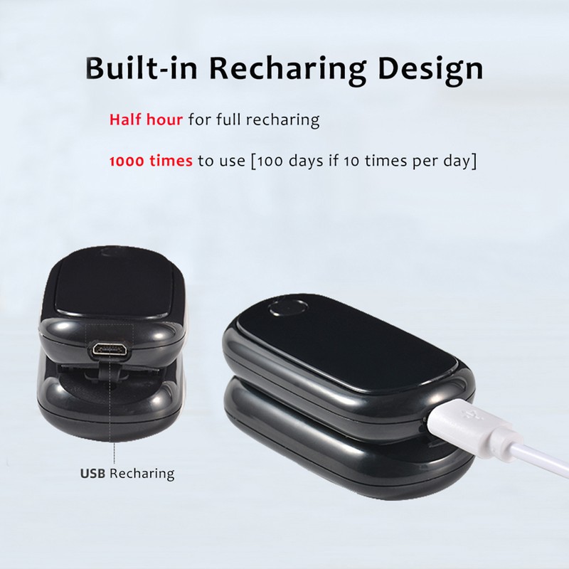 Fingertip Pulse Oximeter PVC Accurate Fast Spo2 Reading Rechargeable Portable