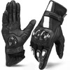 INBIKE Leather Motorcycle Gloves with Carbon Fiber Hard Knuckle Touch