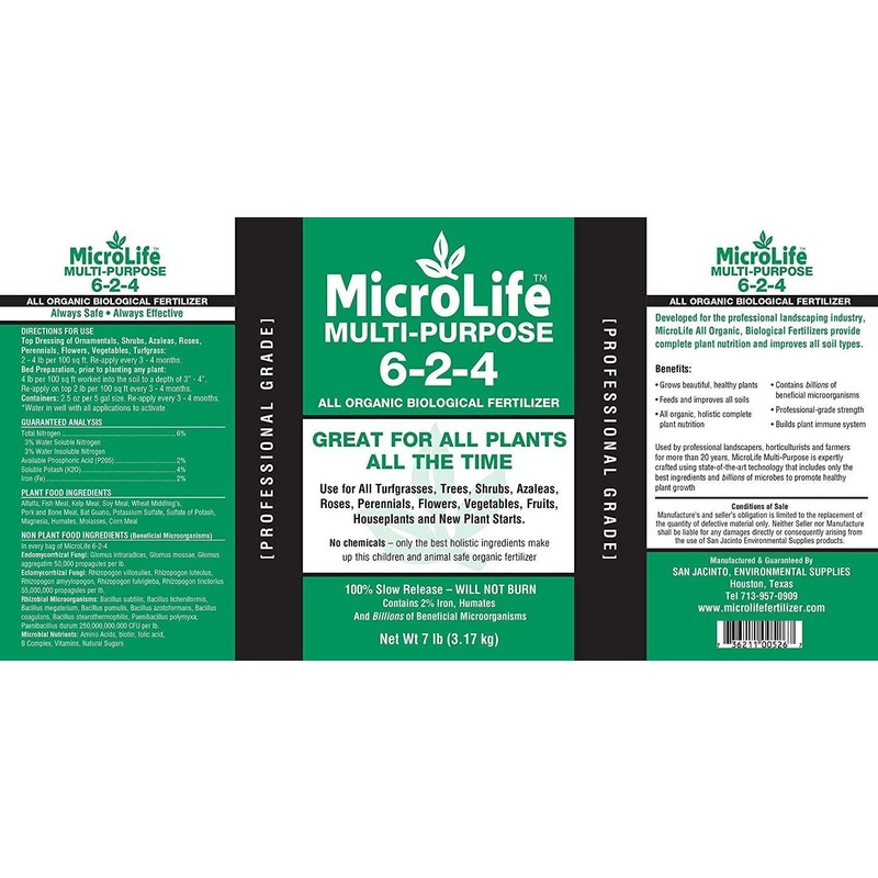 MicroLife Multi-Purpose (6-2-4) Professional Grade Granular Organic Fertilizer for All