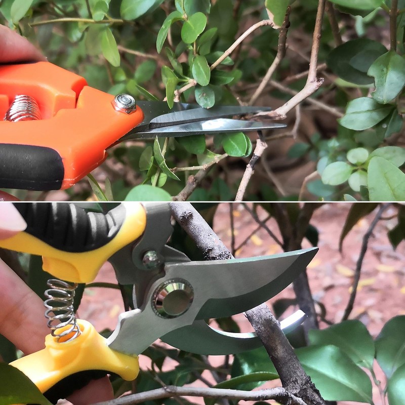 Oligei 2 Pack Stainless Steel Pruning Shears, Garden Shears, Garden