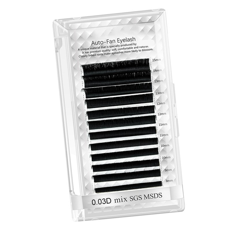 Auto Fan False Eyelashes Women Professional Salon Black Volume False