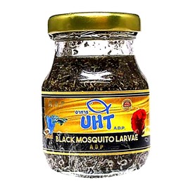 A.D.P. UTH Fish Food Black Mosquito Larvae 75 g. Tropical Fish Food Grow Faster & Color Enhancer Slow Sinking Like Pellets High Protein 74% for All Tropical Fish Feed & Small Fish Breeding Fish Care
