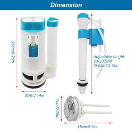 Toilet Flush Replacement,Wieat Dual Flush Fill Toilet Cistern Kit,Universal Toilet Flush System for Home Bathroom