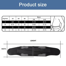 MOTRAIN Back Support Brace Belt, Trainer Protection Waist Belt, Multiple sports Sports Waist Support, Breathable Mesh Panels, 110cm XL, Black
