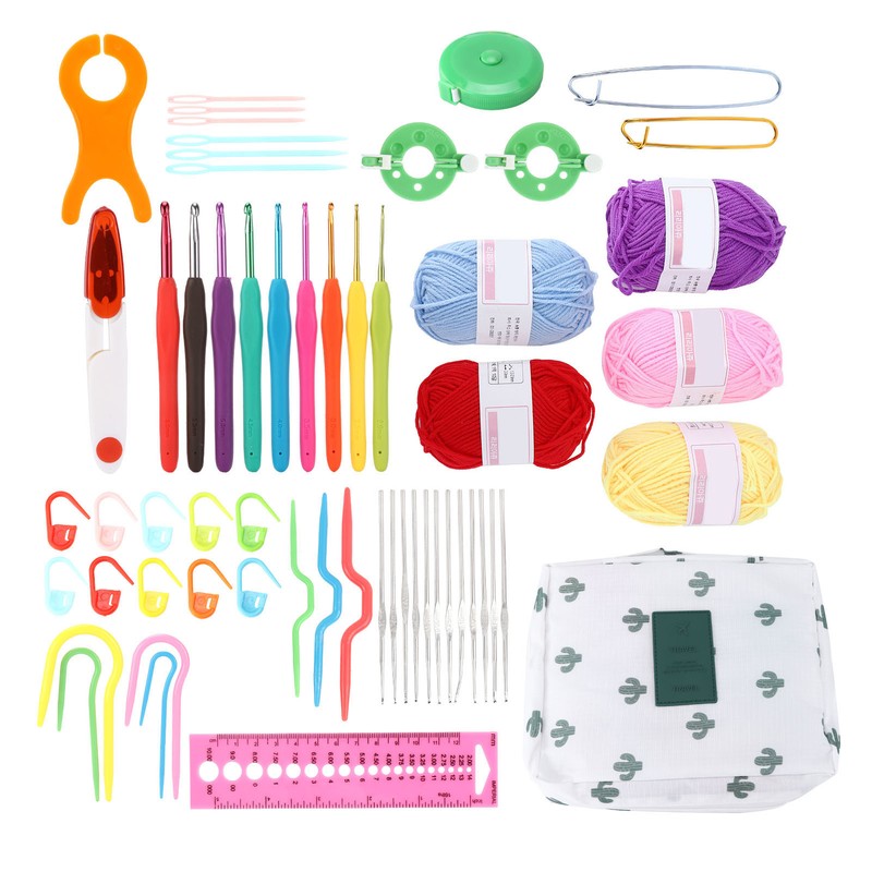 12 Pcs Crochet Needle Set Aluminum Oxide Weaving Sewing Knitting