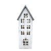 DARO DEKO Wooden LED House White Silver