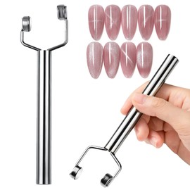 XEAOHESY 1 Piece Y-shaped Silver Cat Eye Magnet for Nails Multi-Functional Nail Magnet Tool Double Ended strong Magnet Stick for Cat Eye Gel Nail Polish