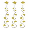 Beistle Printed Grad Cap Whirls-Gold
