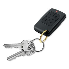 Seco-Larm SK-939T4-GNUQ 4-Button/15-Channel RF Pendant Transmitter, LED Transmission Indicator, Operates Up to 500ft, IP66 Weatherproof, Compatible with All 433.92MHz Receivers, Black