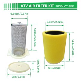 JRSHOME Upgraded Air Filter & Guide & End Cap Kit for Yamaha Big Bear 350 (YFM350) 1987-1999, Replace 1YW-14458-01-00 1YW-14451-00-00 1UY-14468-00-00