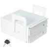 VIVO White Under Desk Lockable Pull Out Storage Drawers, Workspace
