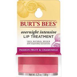 Burt's Bees Lip Care Easter Basket Stuffers, Moisturizing Overnight Intensive Lip Treatment Spring Gift, for All Day Hydration, with Passionfruit & Chamomile, 100% Natural, 0.25 Ounces