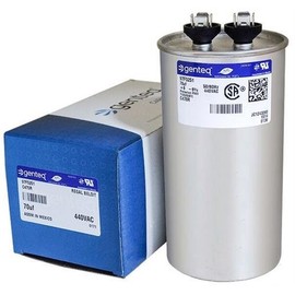 (2) Pack - GE - 70 uF MFD x 440 VAC Genteq Replacement Capacitors Round # C470R/97F5251