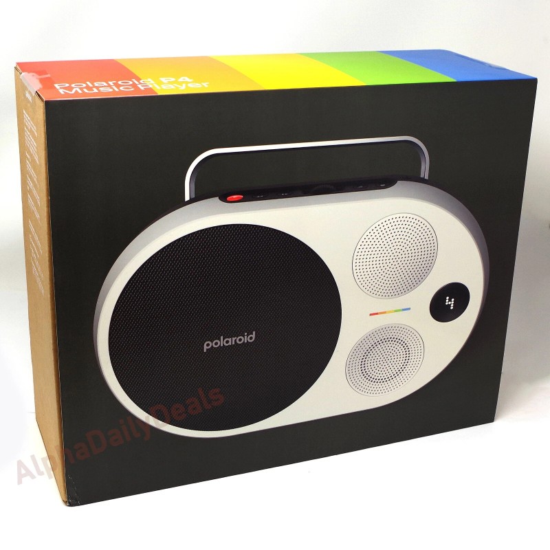 Polaroid P4 Music Player Wireless Bluetooth Speaker Retro Boombox Black