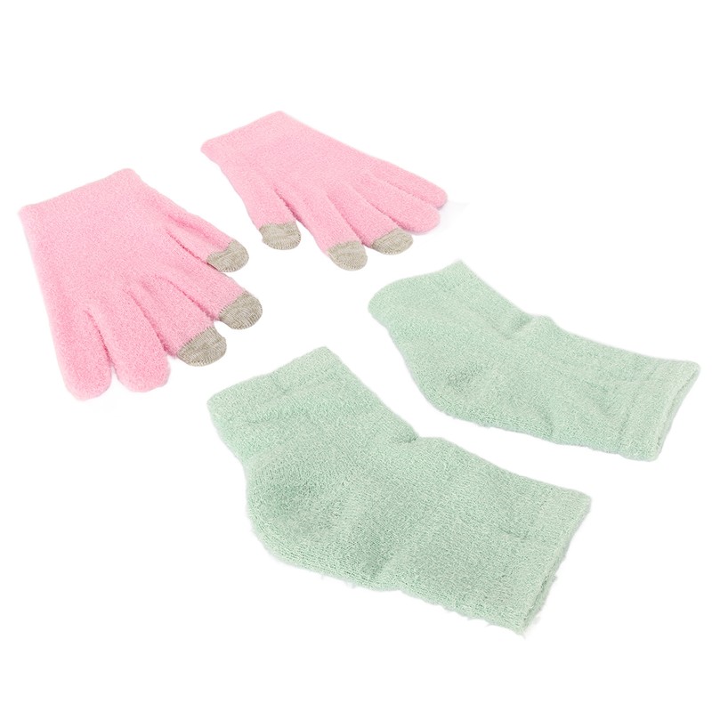 Pink Moisturizing Hand Gloves Touch Screen Prevent Cracked Skin Green