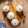 mehrido Ceramic Sugar Bowl with Lid and Spoon – 400ml