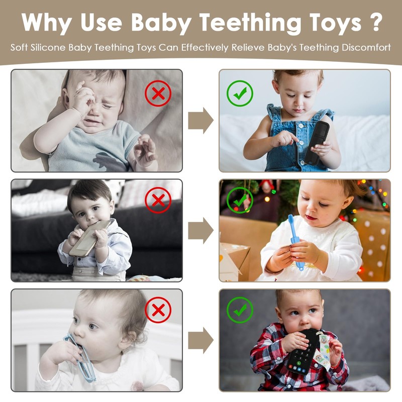 ZOEDO Baby Teething Toys, Remote Control Shape Teething Toys, Cell