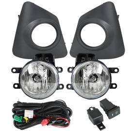 WFLNHB Fog Lights Replacement for 2014 2015 2016 Corolla S SE Clear Lens with Bulbs + Switch + Harness + Bezel Kit Driving Fog Lights Lamps Driver and Passenger Side,Pack of 2