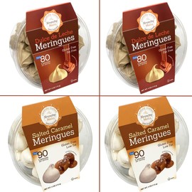 4 Pack Krunchy Melts Original Meringue Cookies | Caramel Delight 4-Pack | 2 Dulce de Leche, 2 Salted Caramel | Only 80-90 Calories Per Serving | Low Fat/Fat Free, Gluten Free, Dairy Free (4 Oz)