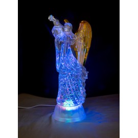 Crystal-LED Lighted Sparkling Multi-Color Changing Figurines 12'' Prayer Angel with Dove Statues Home Decorative/Decor Faith-Hope- Love-Peace Angels Wings Statue Christms Ornaments Decorations