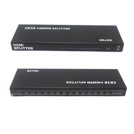 Optimal Shop HDMI Splitter 1 in 16 Out 16 Port 1x16 Full HD 1080P HDMI 1.4 Splitter with Switcher Converter Support 4KX2K 3D Digital Audio Format-Black(16 Port HDMI Splitter 4K)