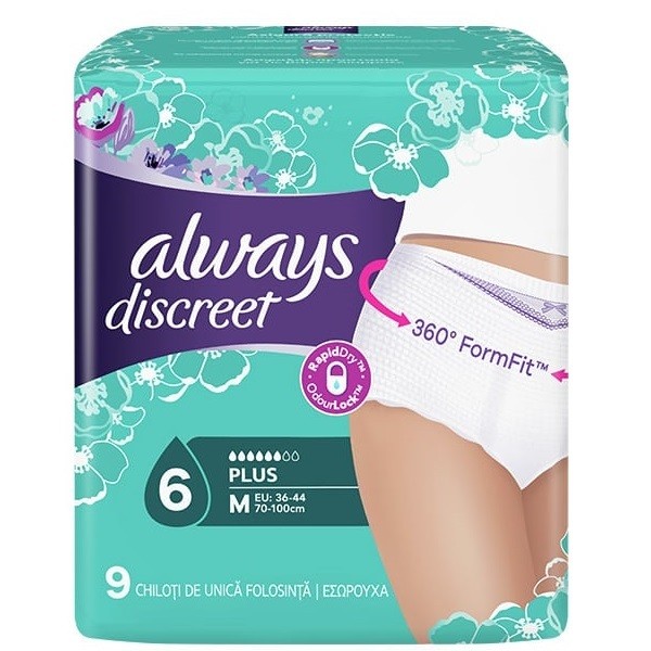 Always Discreet Pants Plus Medium, 9pcs