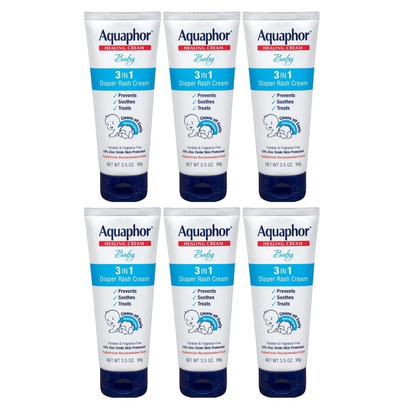 Aquaphor Baby Healing Cream 3-In-1 Diaper Rash 3.5 Ounce (Pack