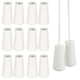 DECHOUS 12Pcs Window Blind Wood Cord Pulls: White Decorative Shade Pull Cord Knobs Drops End for Home Office Window Roman Blinds or Shades Accessories