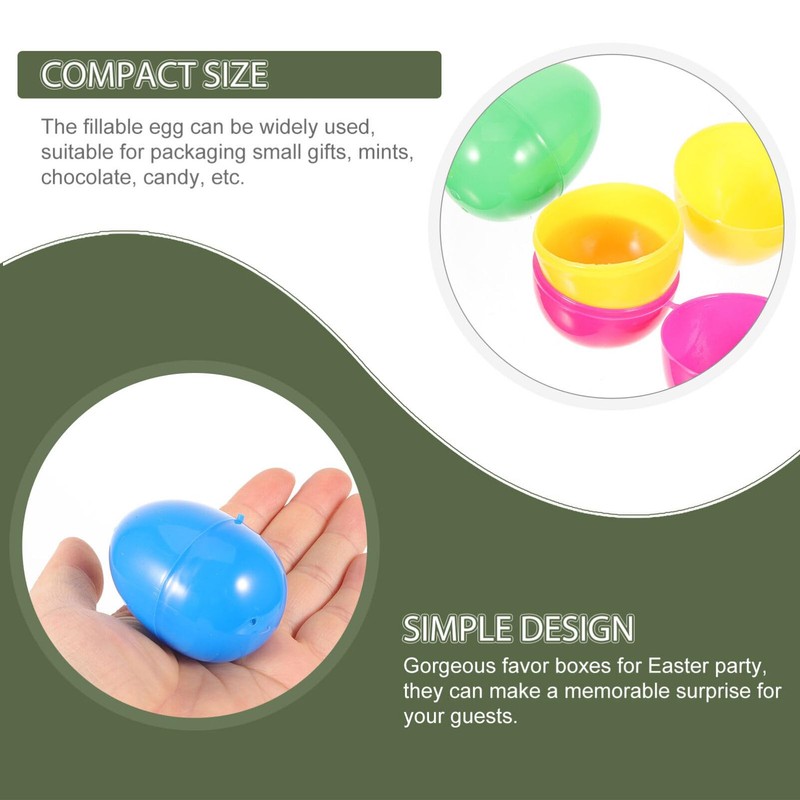 Gadpiparty 50pcs Fillable Easter Eggs Empty Ornaments for Party Favors
