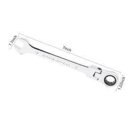 RHCXCYTJ Ratcheting Combination Wrench, 72-Tooth Ratchet, Chrome Vanadium Steel Flexible Ratchet Wrench for Household Garage Projects with Narrow Spaces (Flex-Head Ratcheting Combination Wrench)