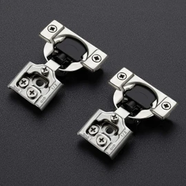 Ravinte 50 Pack 25 Pair 1/2 inch Overlay Cabinet Hinges Soft Close Hidden Door Hinge for Kitchen Cabinet Hinges Stainless Steel Adjustable Hinges Satin Nickel Cabinet Hardware
