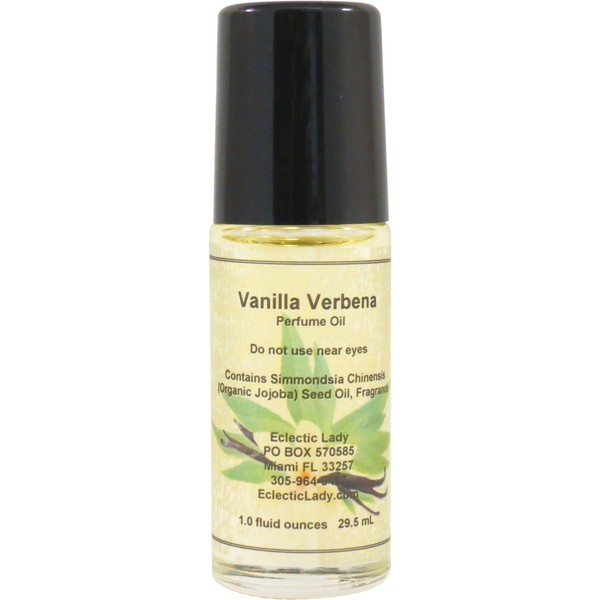 Vanilla Verbena Perfume Oil, 1.0 Oz Portable Roll-On Fragrance with Long-Lasting Scent, Delightful Essential Oils and Jojoba Oil For Daily Use