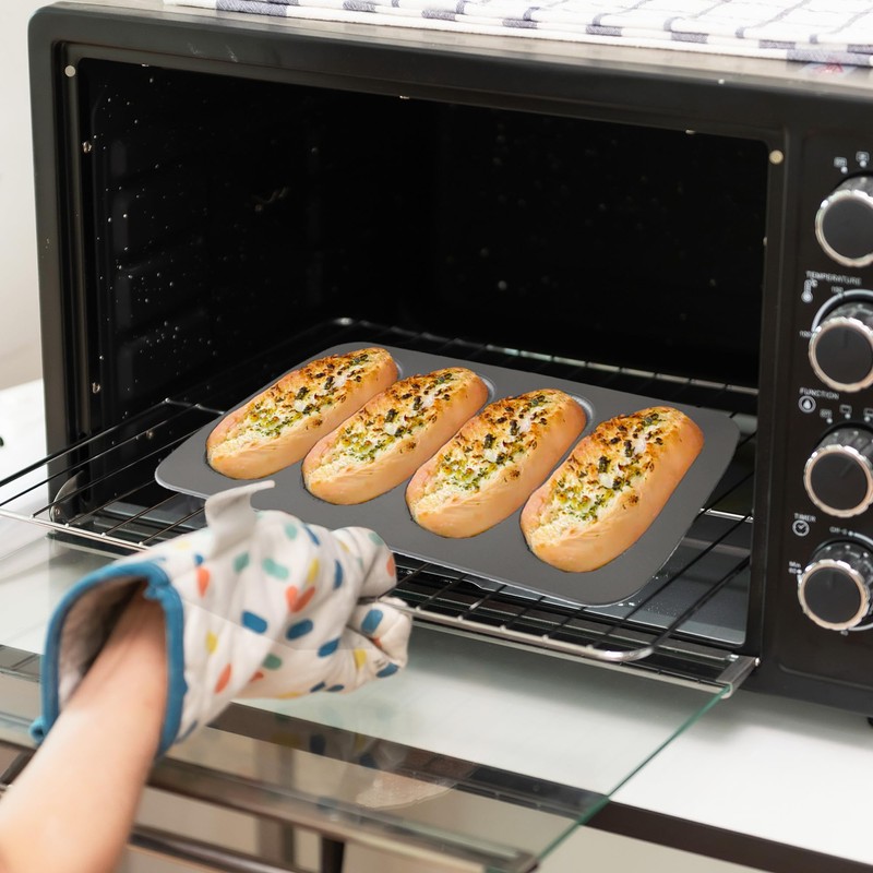 JSJMOFA Hot Dot Bun Pan, Perforated Carbon Steel Bread Loaf